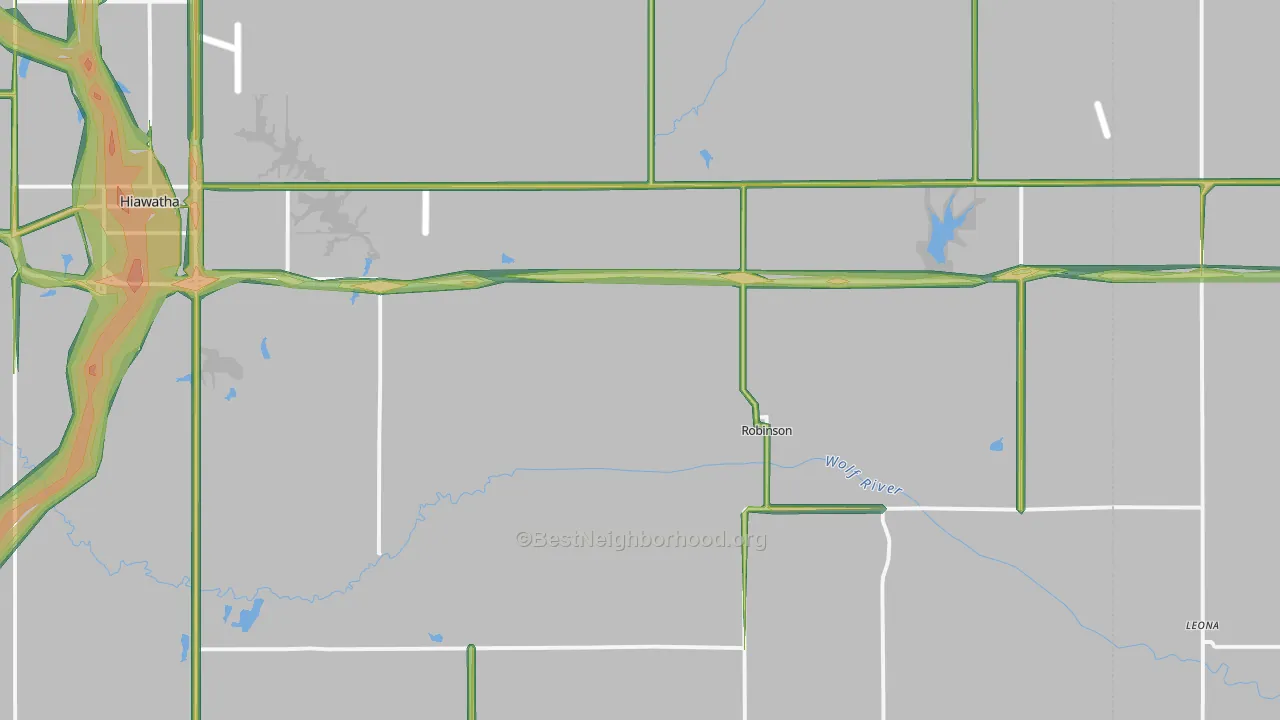Robinson, KS Map of Noise Levels in Robinson