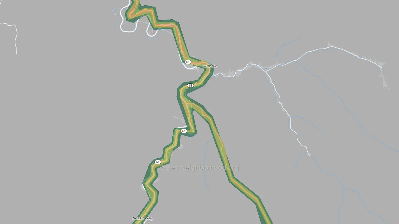 Robson, WV Map of Noise Levels in Robson