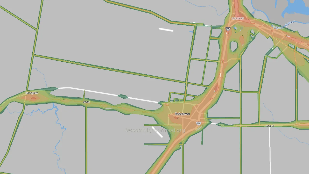 Robstown, TX Map of Noise Levels in Robstown
