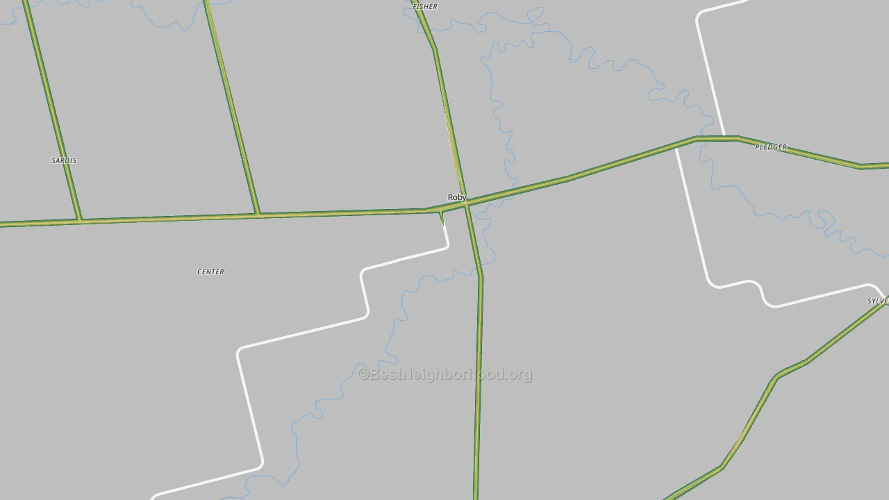 Roby, TX Map of Noise Levels in Roby