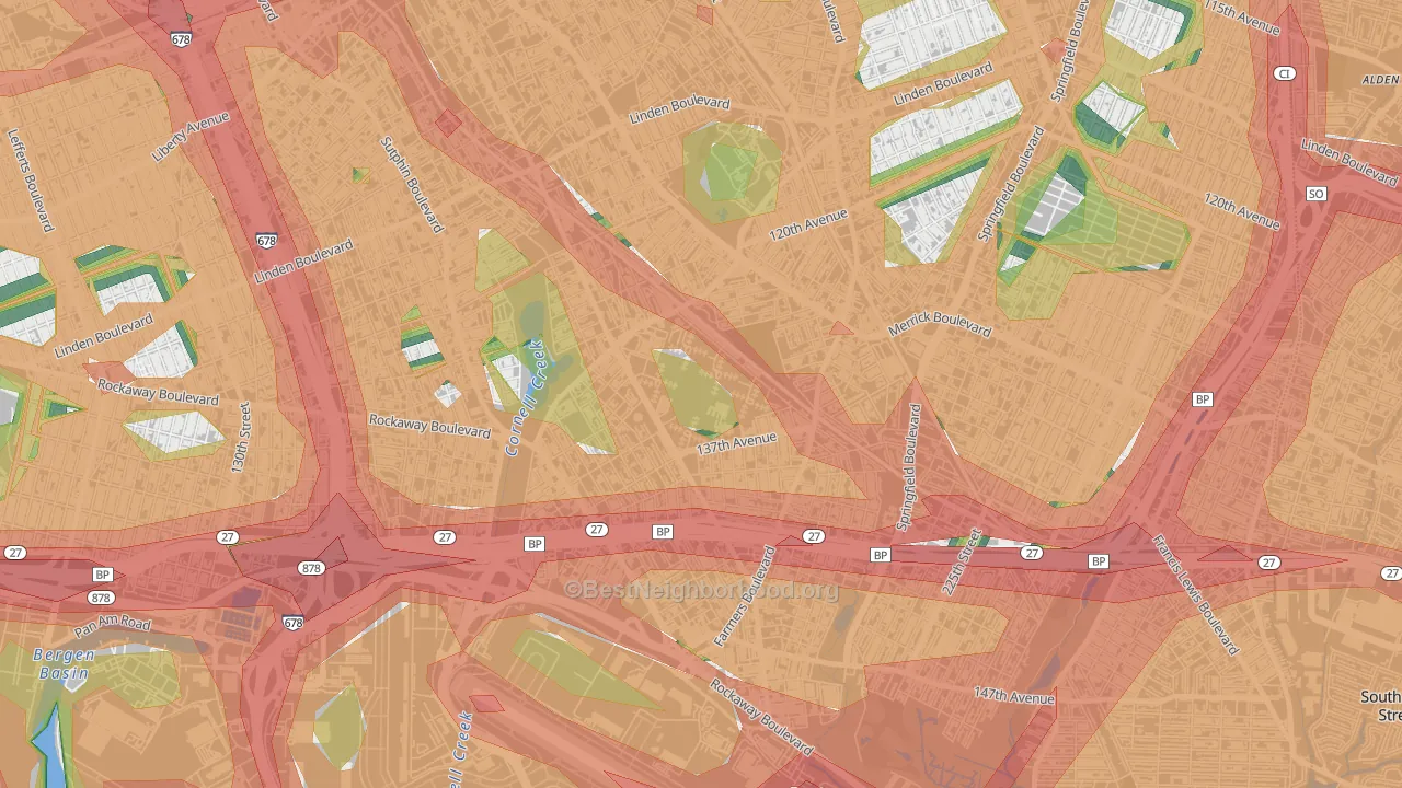 Rochdale Village, Queens, NY Map of Noise Levels in Rochdale Village