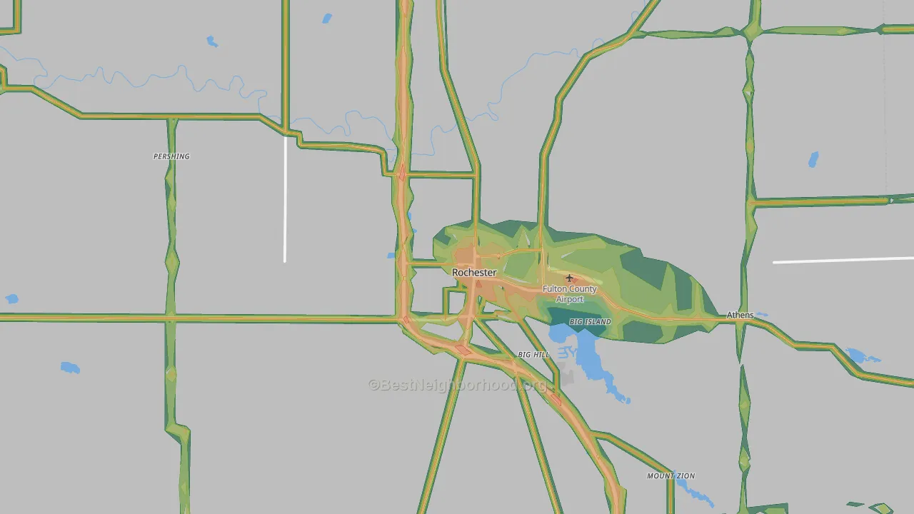 Rochester, IN Map of Noise Levels in Rochester