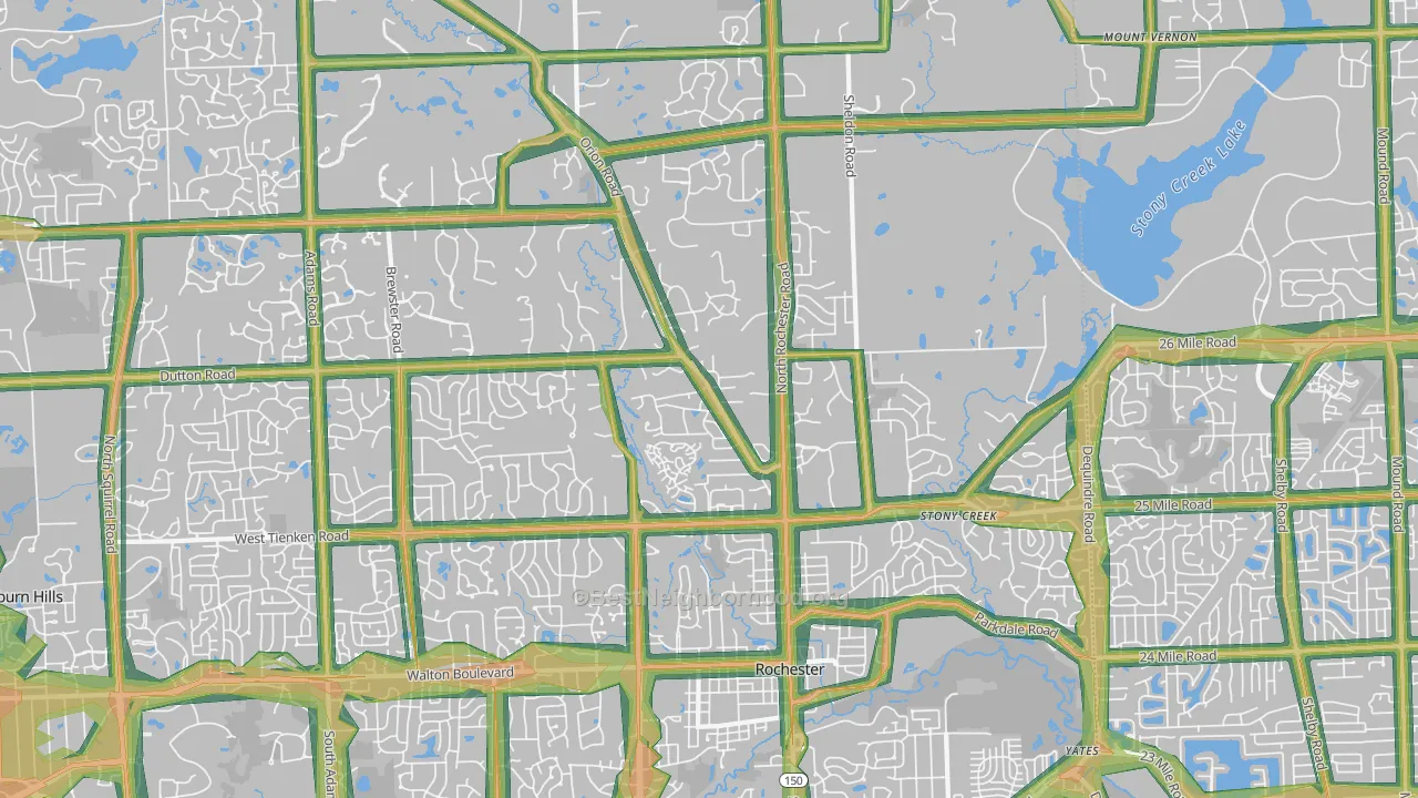 Rochester, MI Map of Noise Levels in Rochester