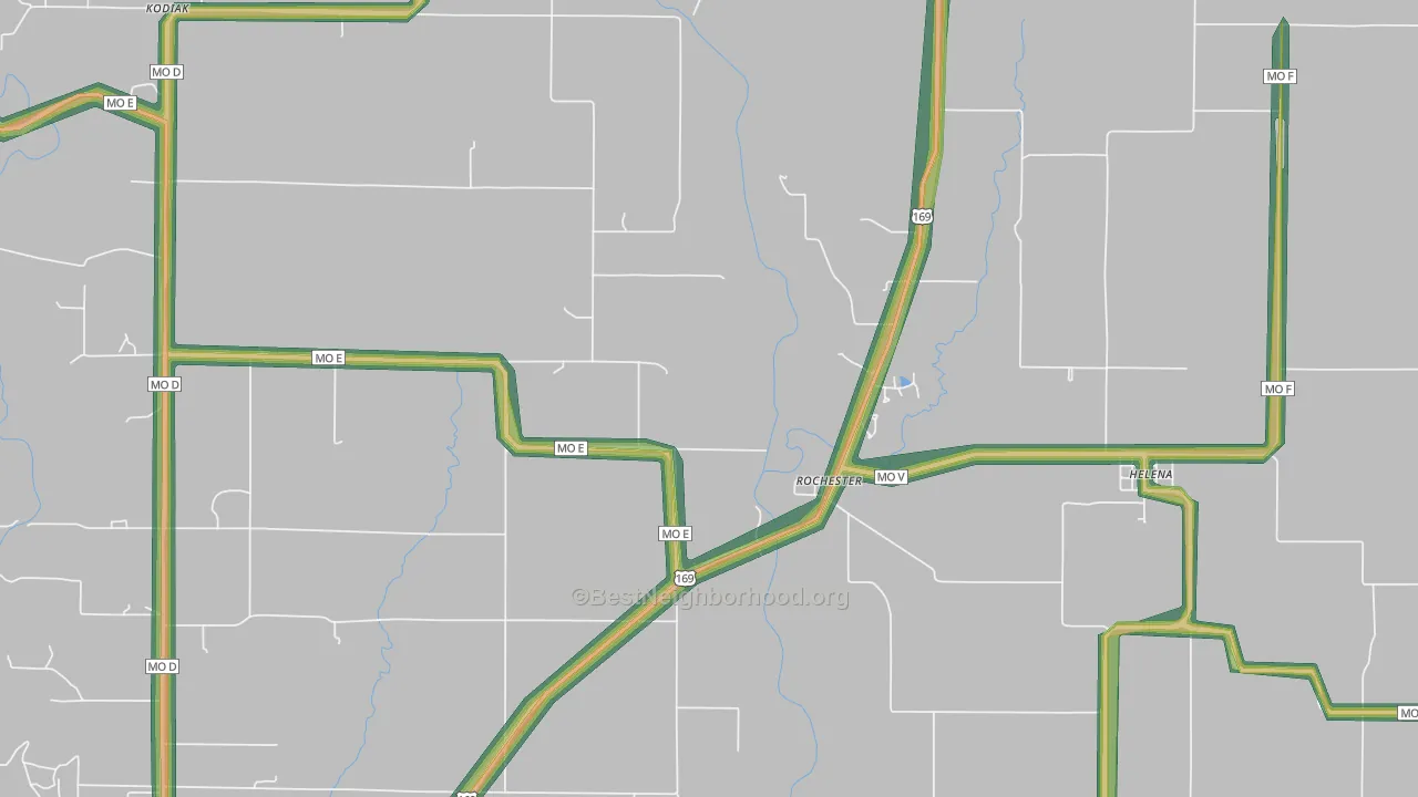Rochester, MO Map of Noise Levels in Rochester