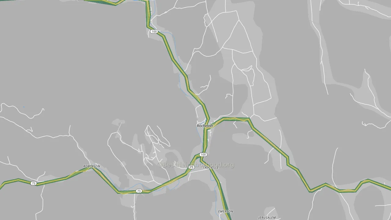 Rochester, VT Map of Noise Levels in Rochester