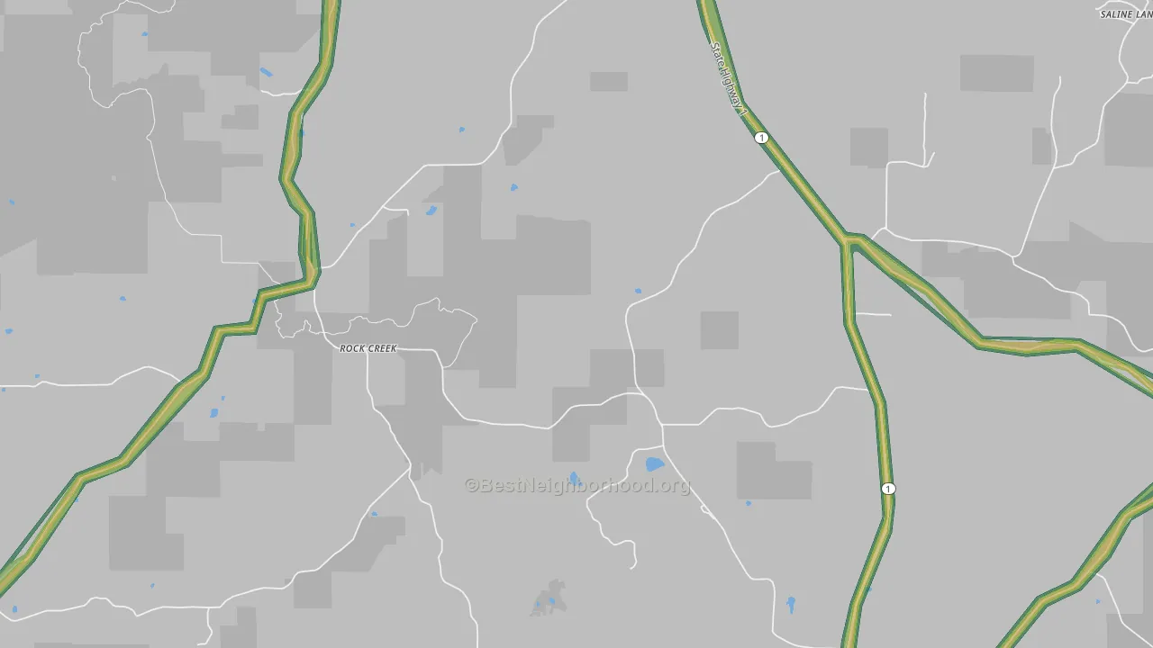 Rock Creek, IL Map of Noise Levels in Rock Creek