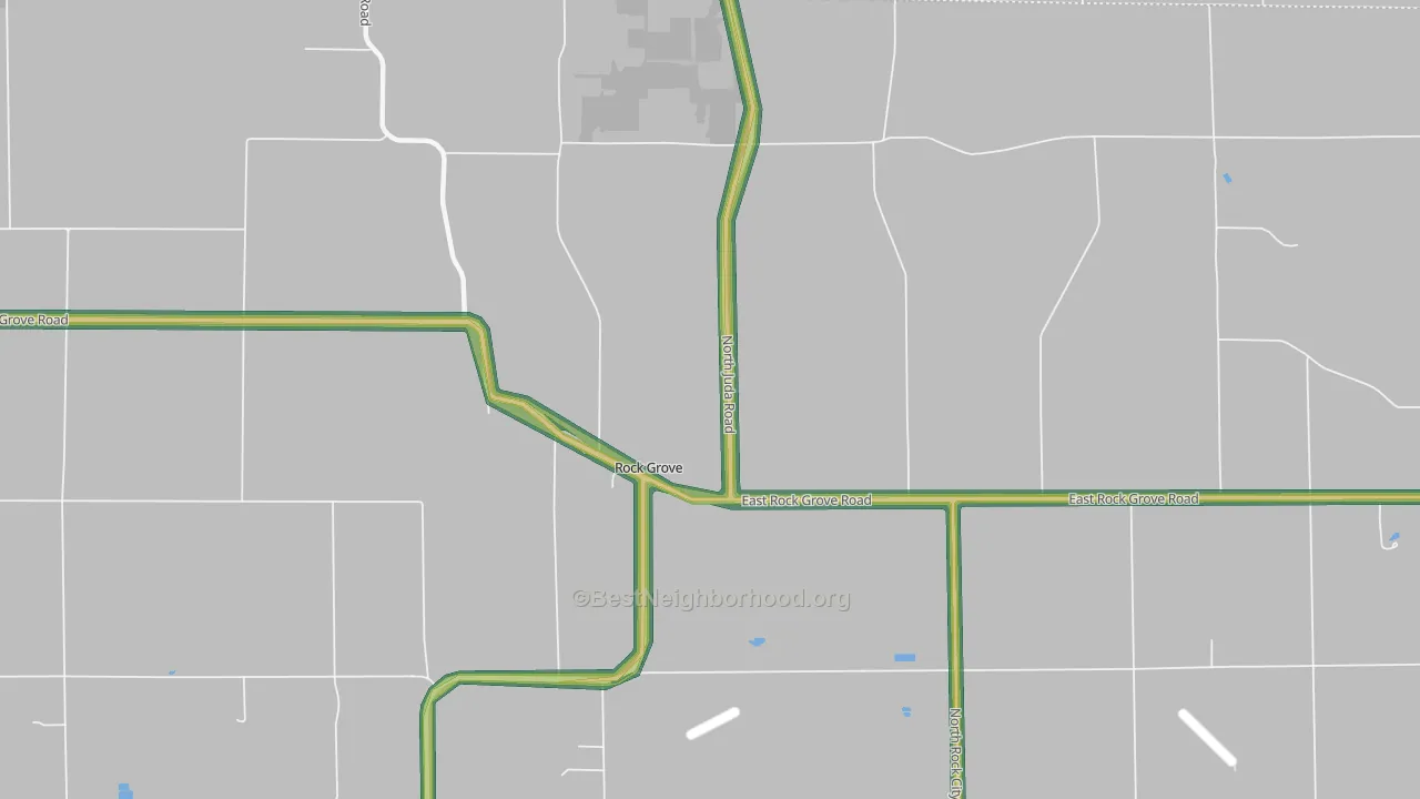 Rock Grove, IL Map of Noise Levels in Rock Grove