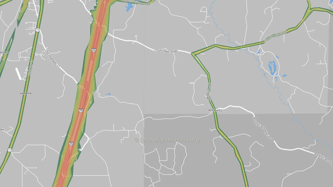 Rock Hill, MS Map of Noise Levels in Rock Hill