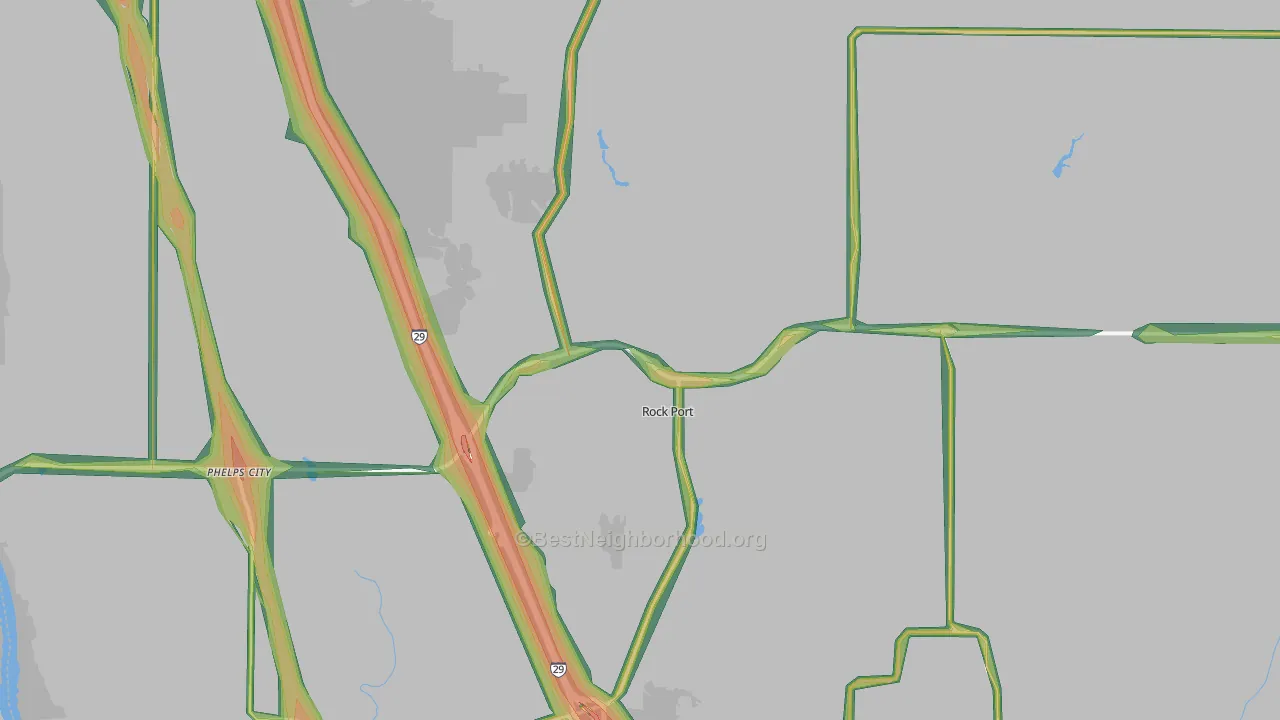 Rock Port, MO Map of Noise Levels in Rock Port