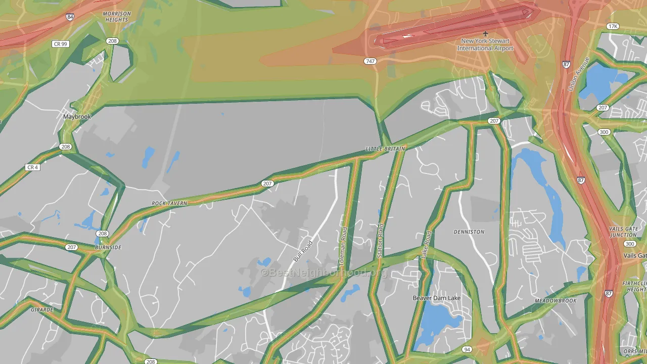 Rock Tavern, NY Map of Noise Levels in Rock Tavern