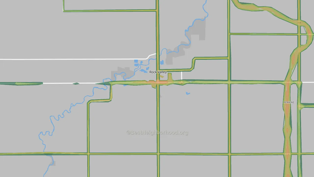 Rock Valley, IA Map of Noise Levels in Rock Valley