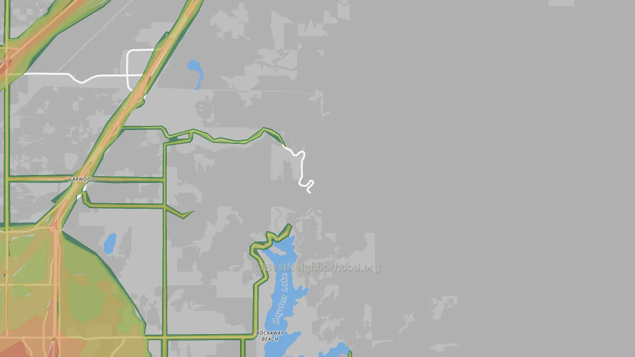 Rockaway Beach, ID Map of Noise Levels in Rockaway Beach