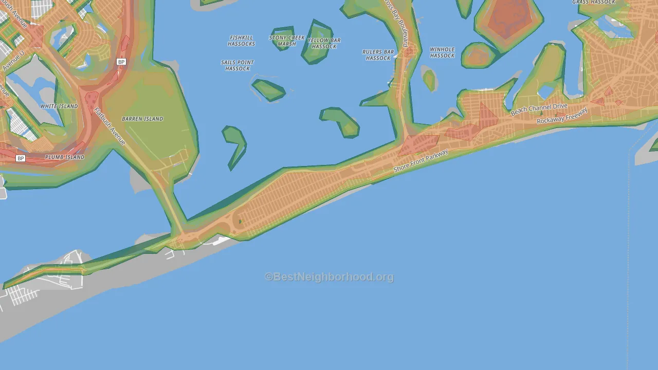Rockaway Park, Queens, NY Map of Noise Levels in Rockaway Park