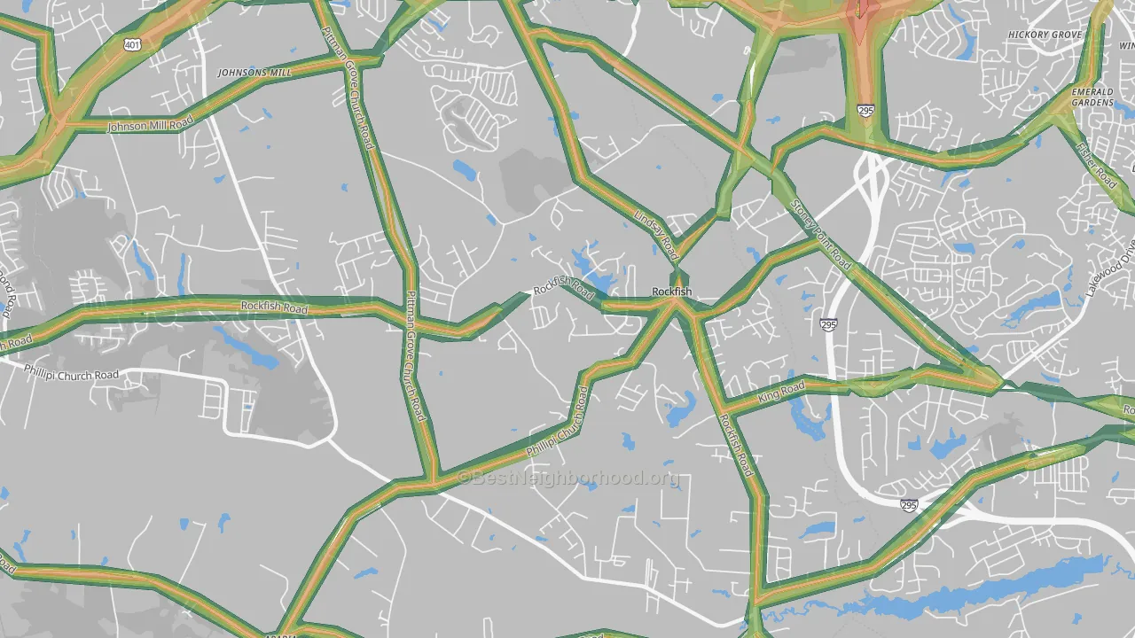 Rockfish, Raeford, NC Map of Noise Levels in Rockfish