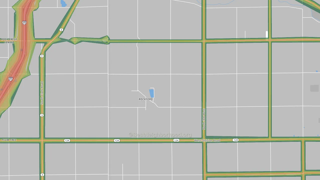 Rockford, IN Map of Noise Levels in Rockford