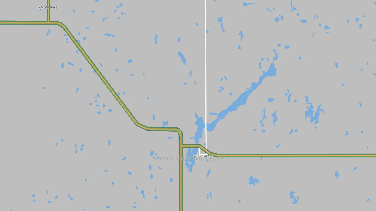 Rocklake, ND Map of Noise Levels in Rocklake