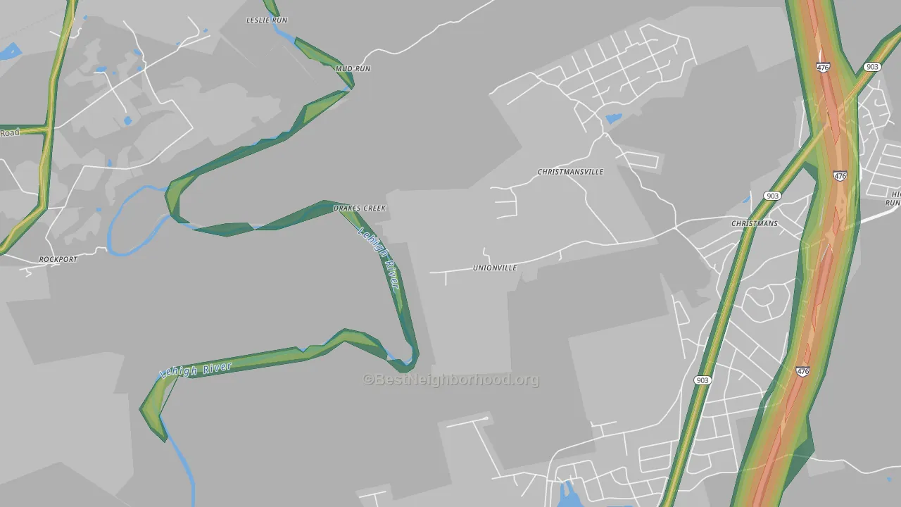Rockport, PA Map of Noise Levels in Rockport
