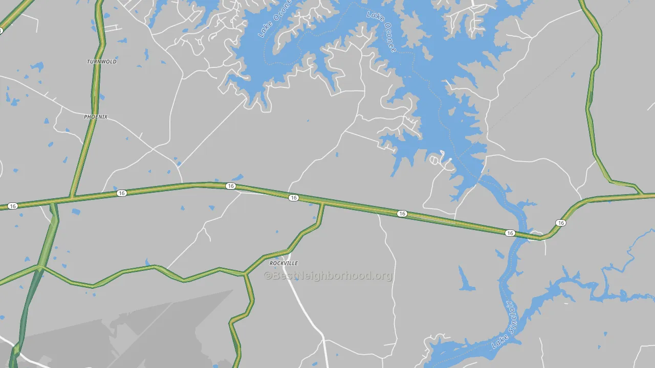 Rockville, GA Map of Noise Levels in Rockville