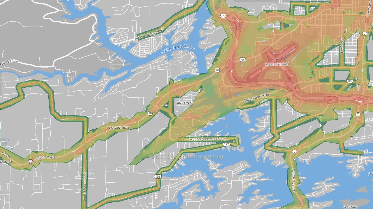 Rockwell, AR Map of Noise Levels in Rockwell