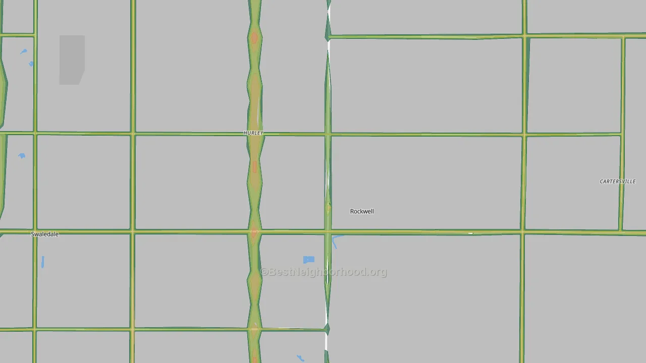 Rockwell, IA Map of Noise Levels in Rockwell