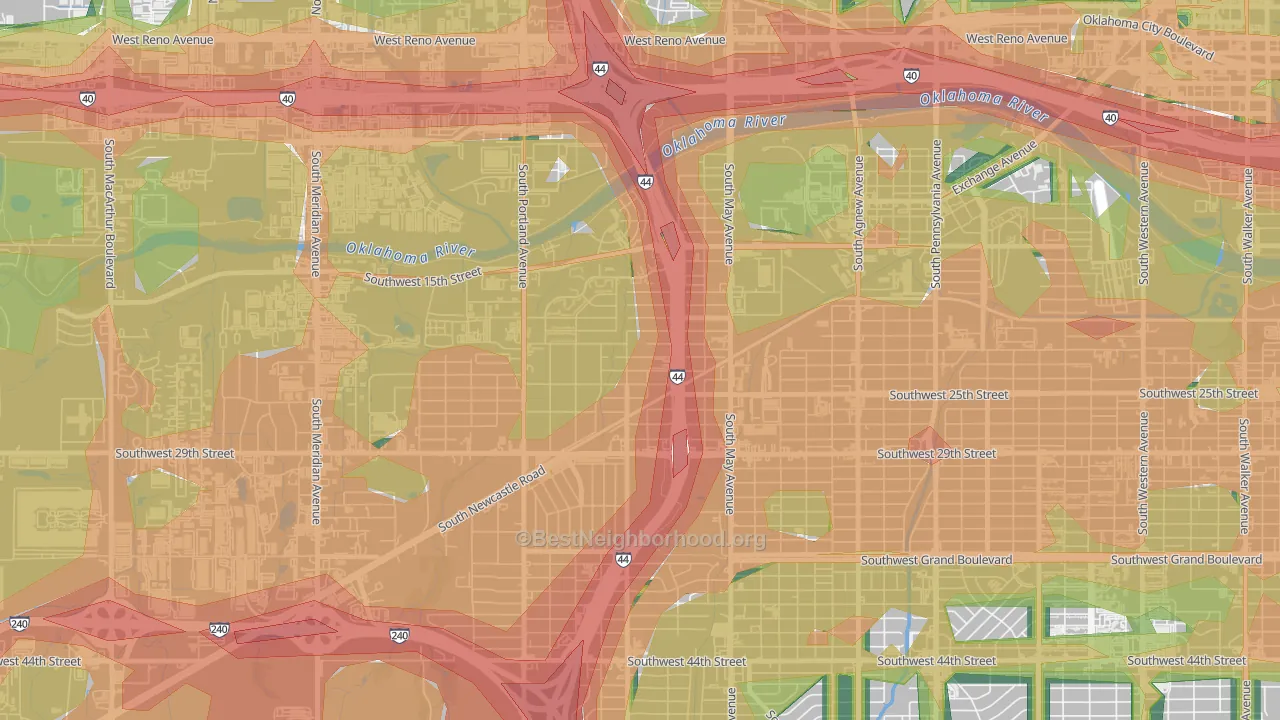 Rockwood, Oklahoma City, OK Map of Noise Levels in Rockwood