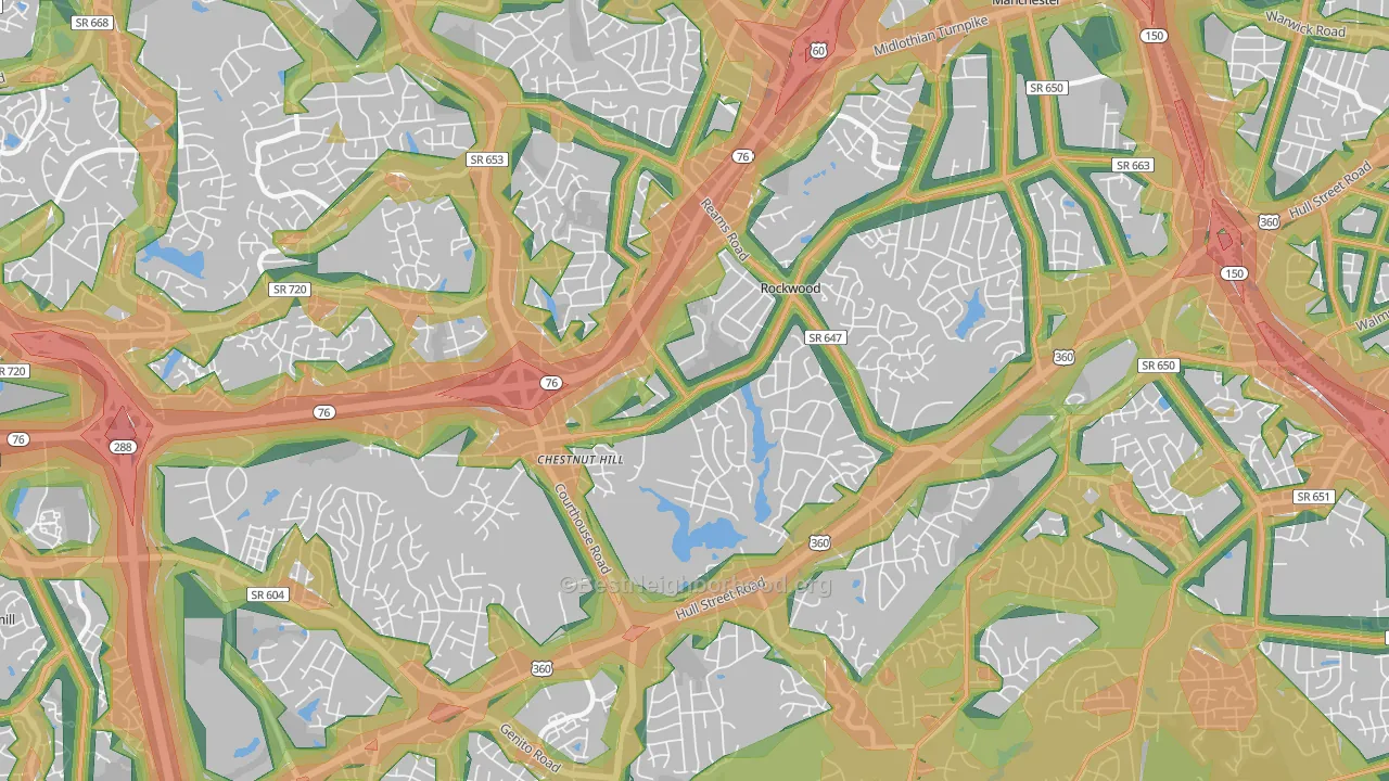Rockwood, VA Map of Noise Levels in Rockwood