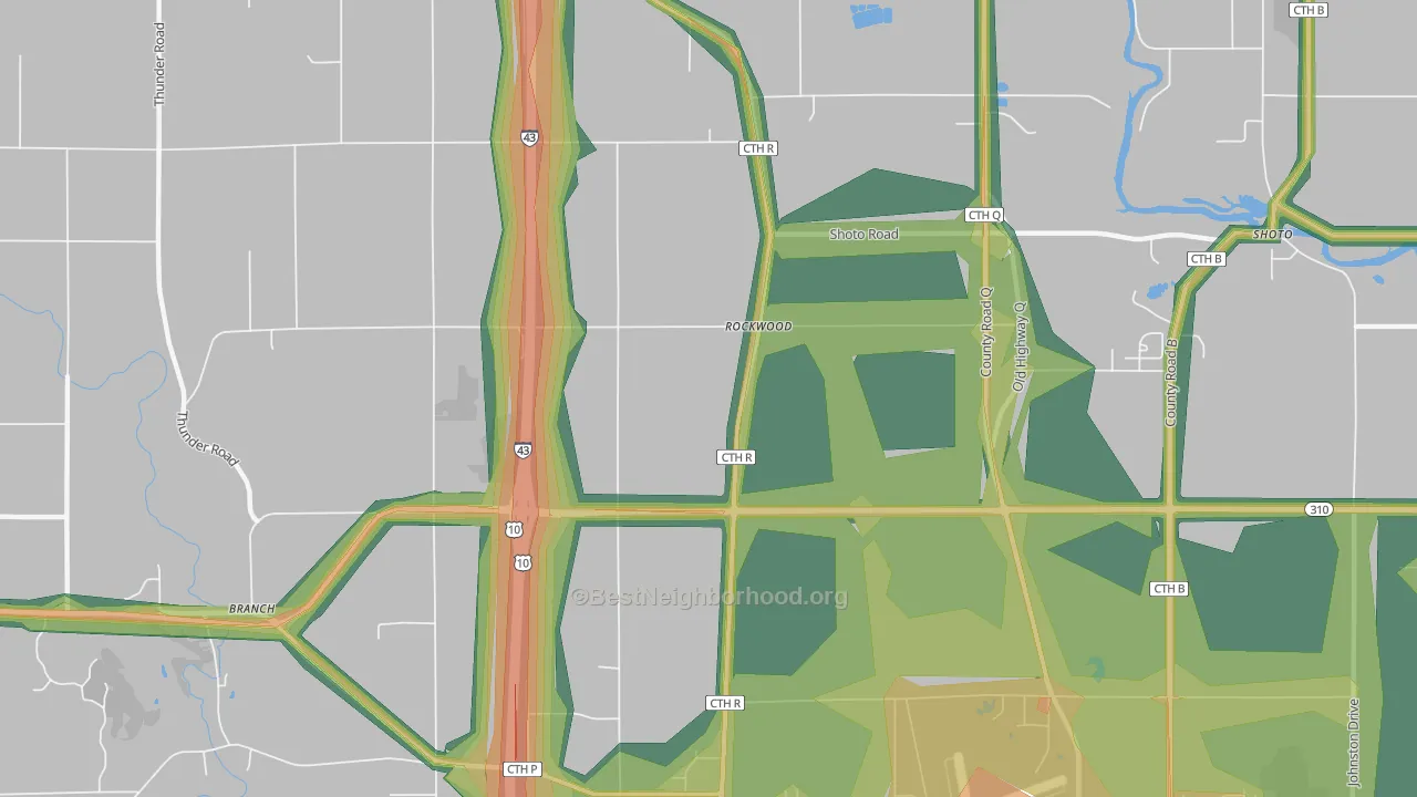Rockwood, WI Map of Noise Levels in Rockwood