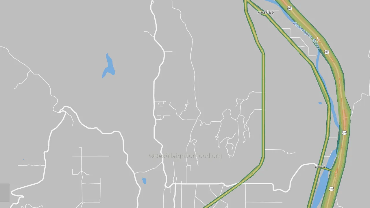 Rocky Butte, WA Map of Noise Levels in Rocky Butte