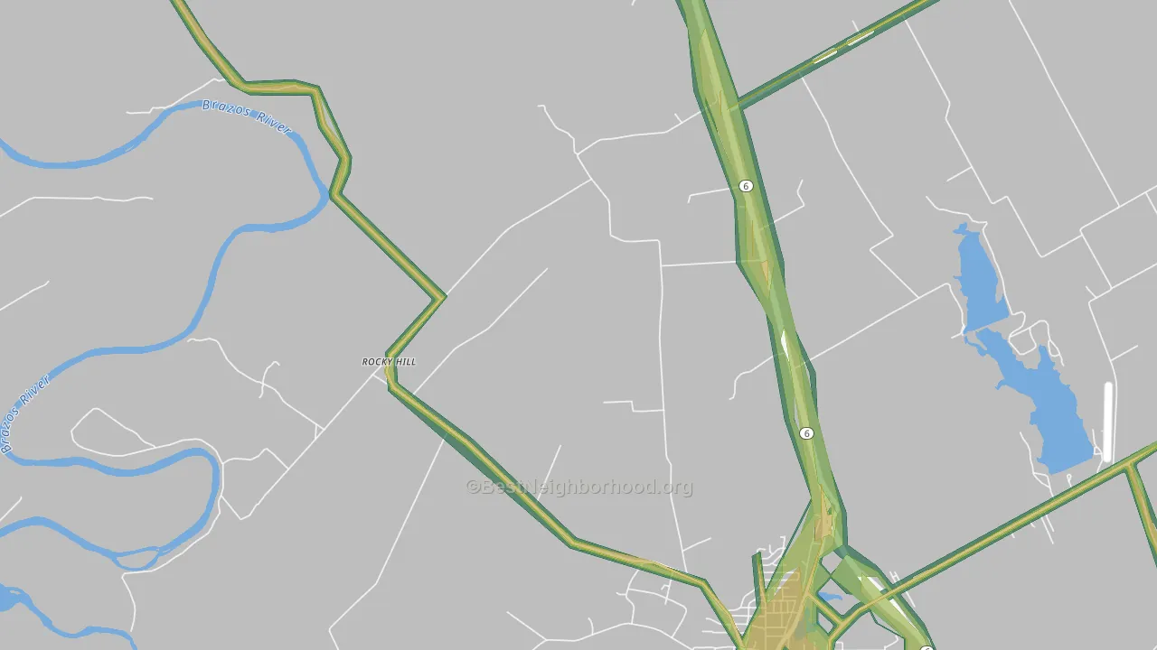 Rocky Hill, TX Map of Noise Levels in Rocky Hill