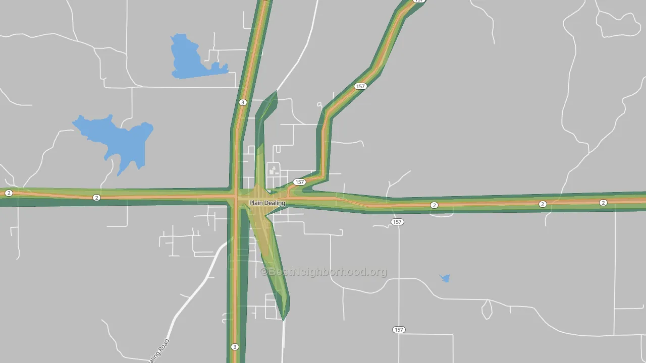 Rocky Mount, LA Map of Noise Levels in Rocky Mount
