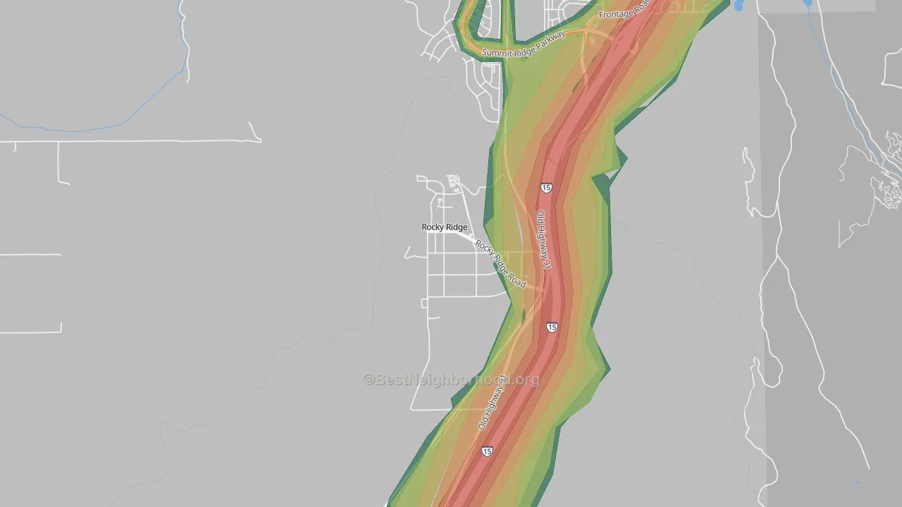 Rocky Ridge, UT Map of Noise Levels in Rocky Ridge