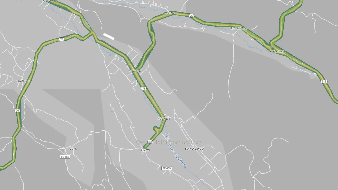 Rodarte, NM Map of Noise Levels in Rodarte
