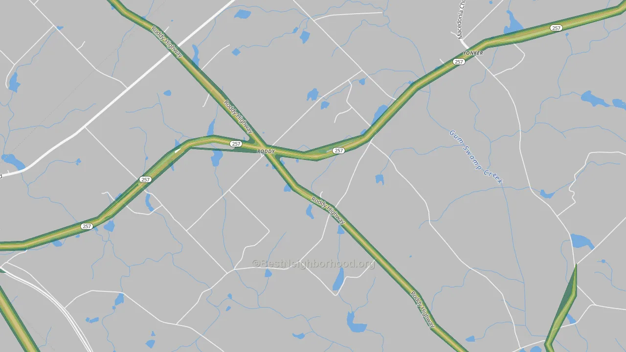 Roddy, GA Map of Noise Levels in Roddy