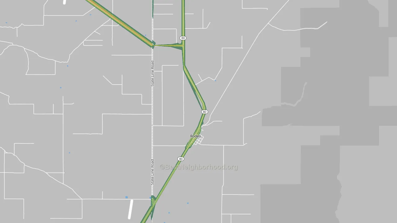 Rodeo, NM Map of Noise Levels in Rodeo