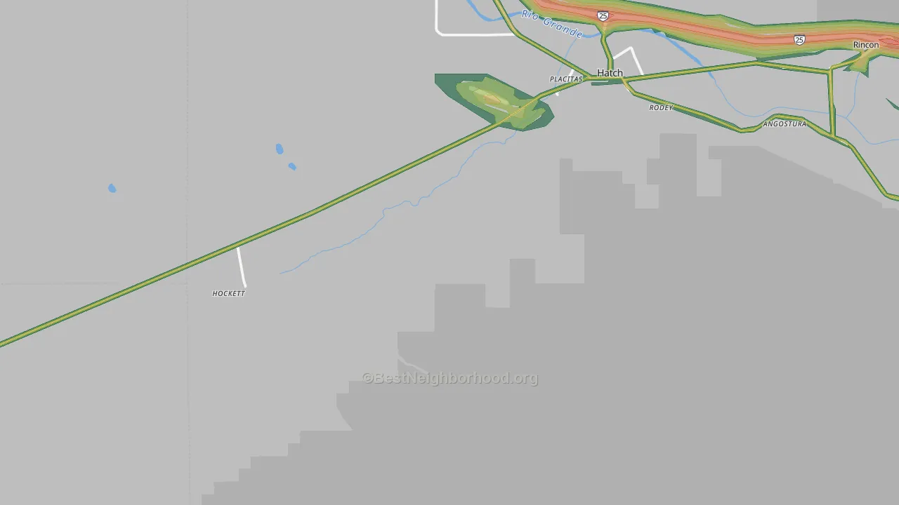 Rodey, NM Map of Noise Levels in Rodey