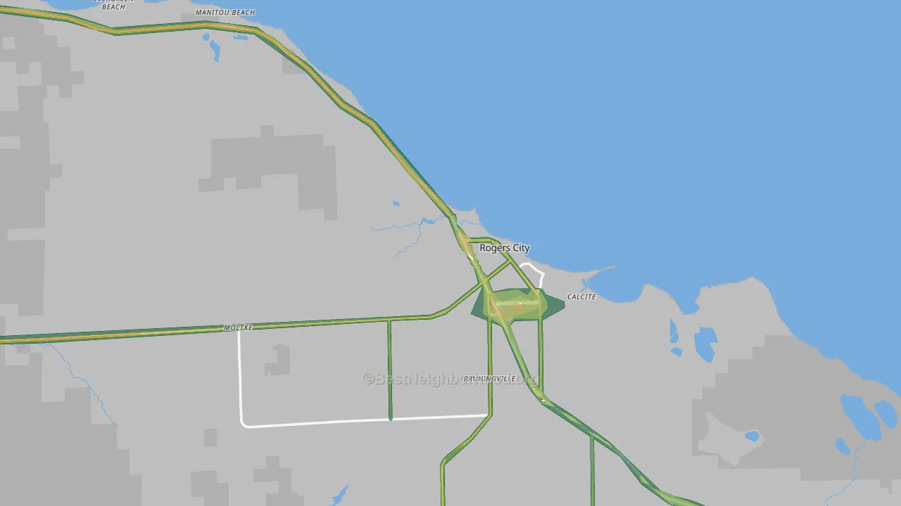 Rogers City, MI Map of Noise Levels in Rogers City