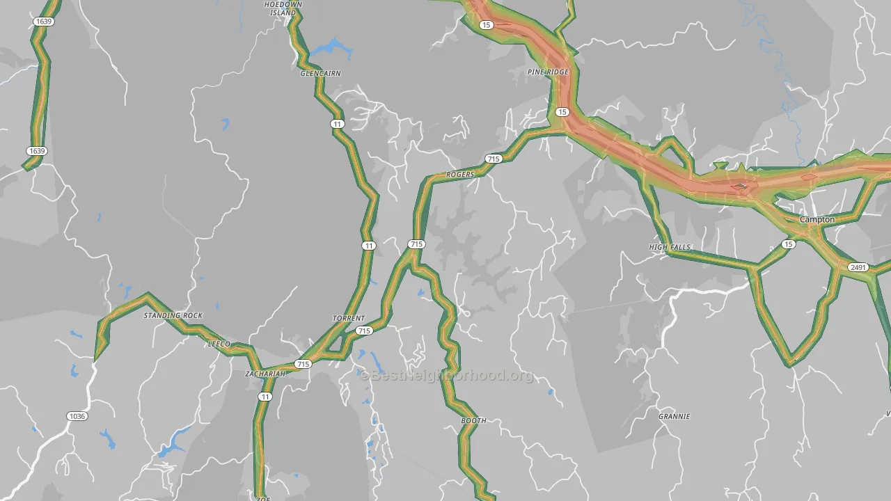 Rogers, KY Map of Noise Levels in Rogers