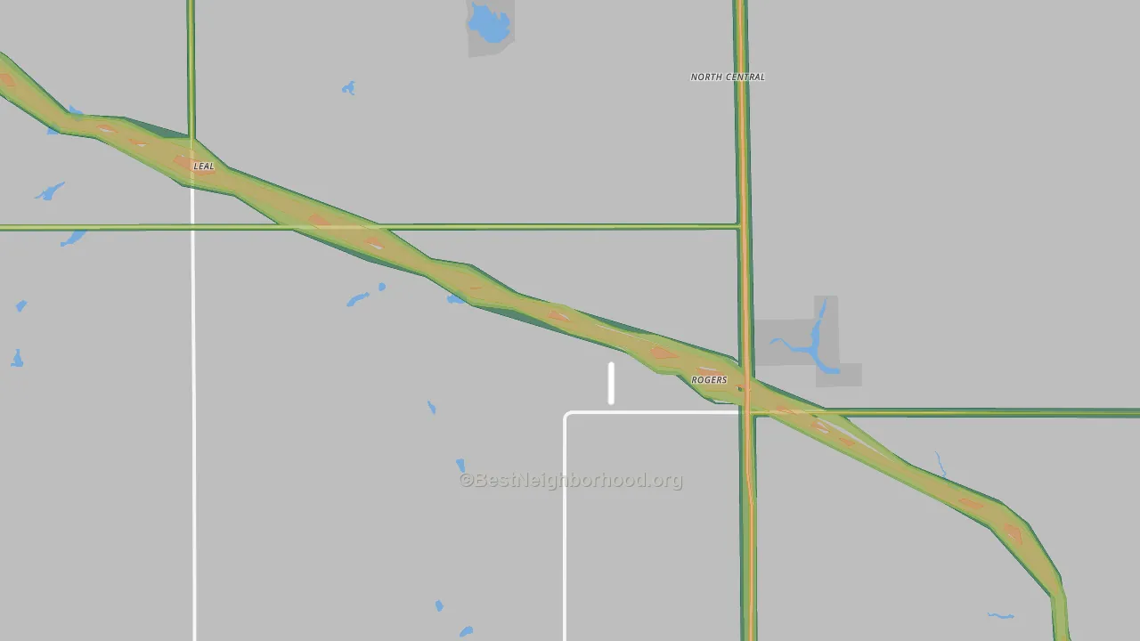 Rogers, ND Map of Noise Levels in Rogers