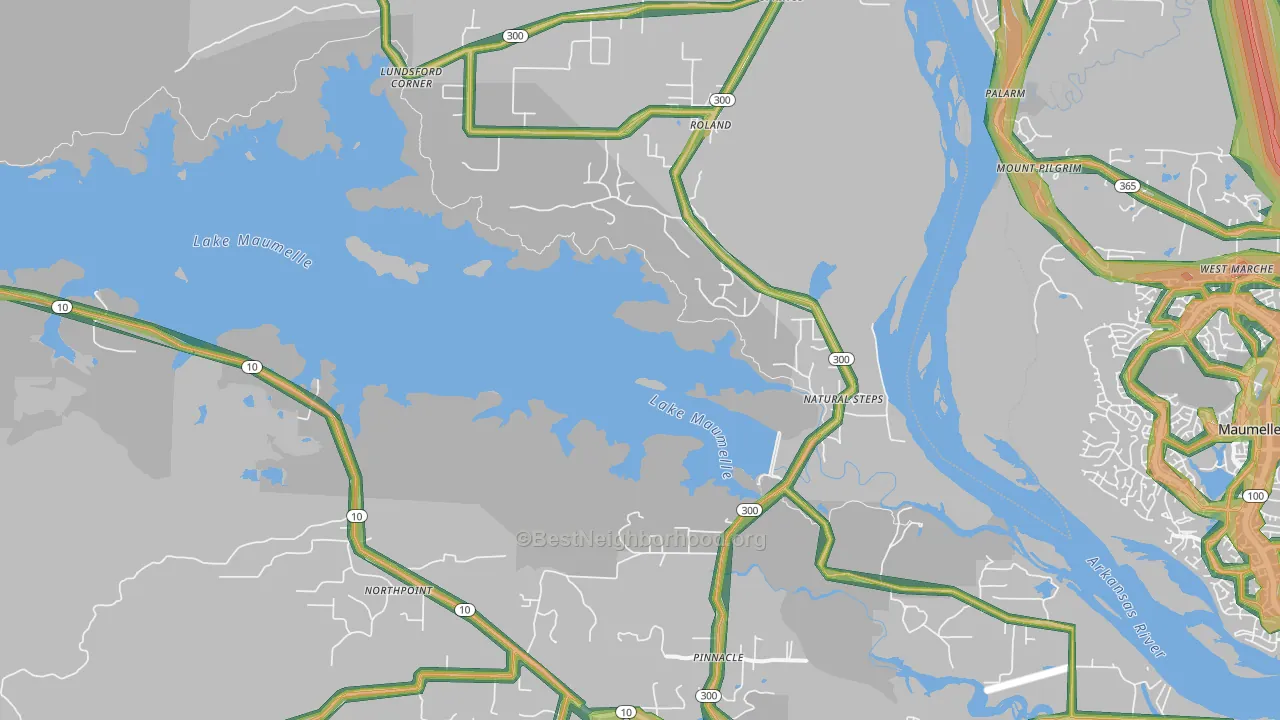 Roland, AR Map of Noise Levels in Roland