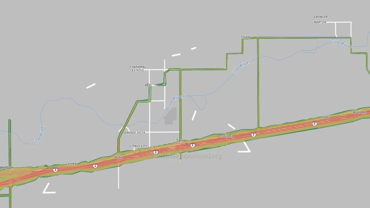 Roll, AZ Map of Noise Levels in Roll