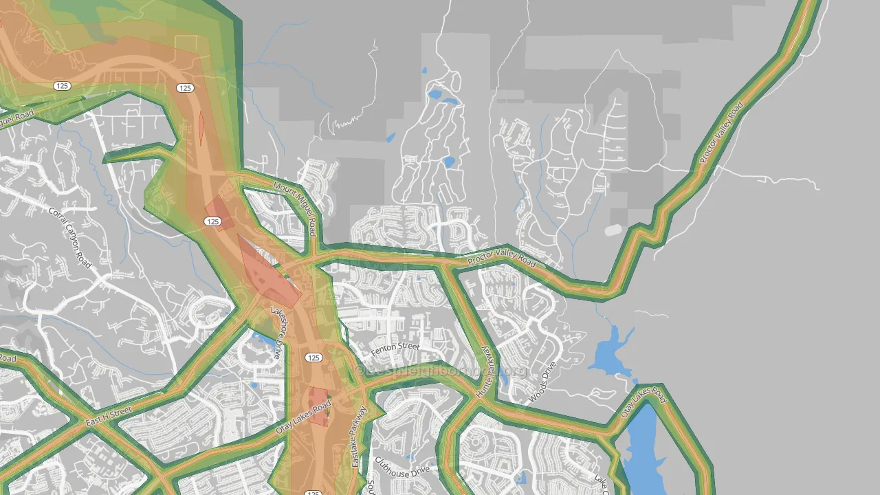 Rolling Hills Ranch, Chula Vista, CA Map of Noise Levels in Rolling Hills Ranch