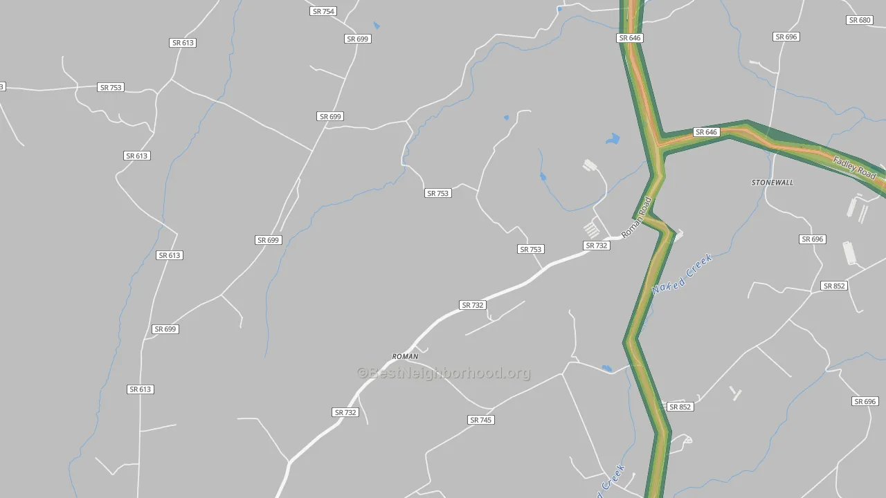 Roman, VA Map of Noise Levels in Roman