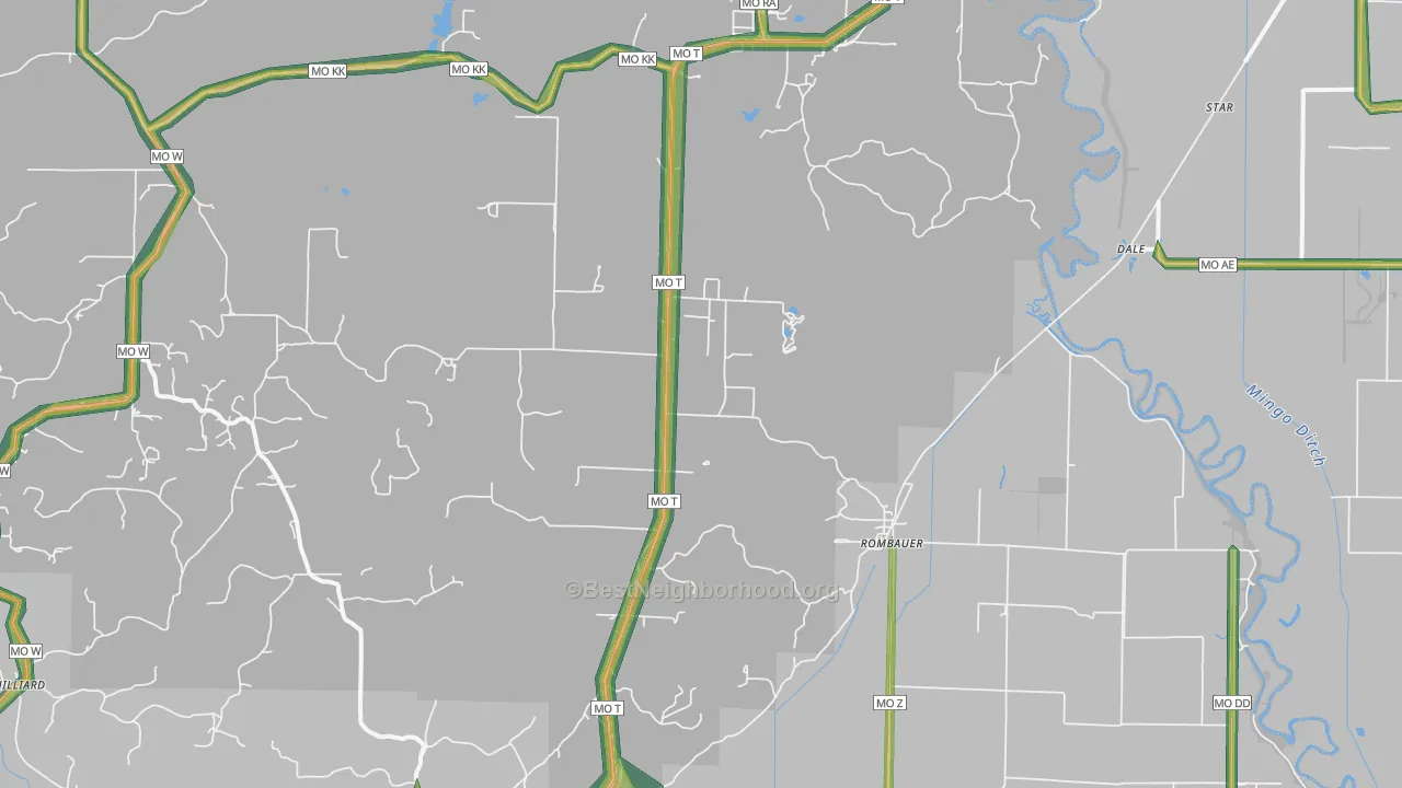 Rombauer, MO Map of Noise Levels in Rombauer