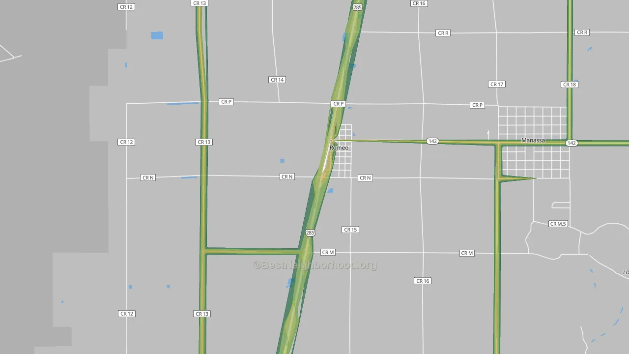 Romeo, CO Map of Noise Levels in Romeo