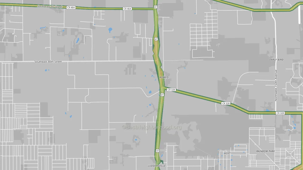 Romeo, FL Map of Noise Levels in Romeo