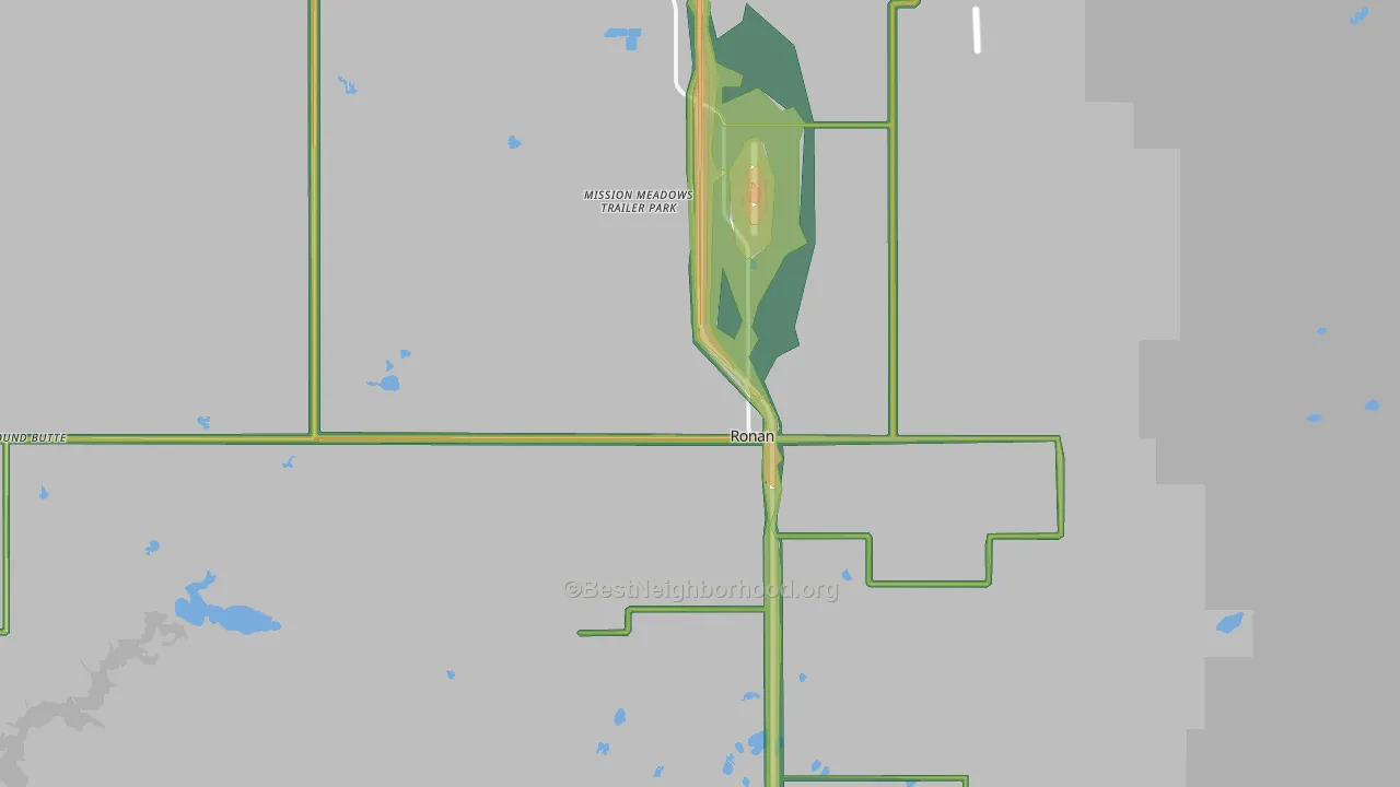 Ronan, MT Map of Noise Levels in Ronan