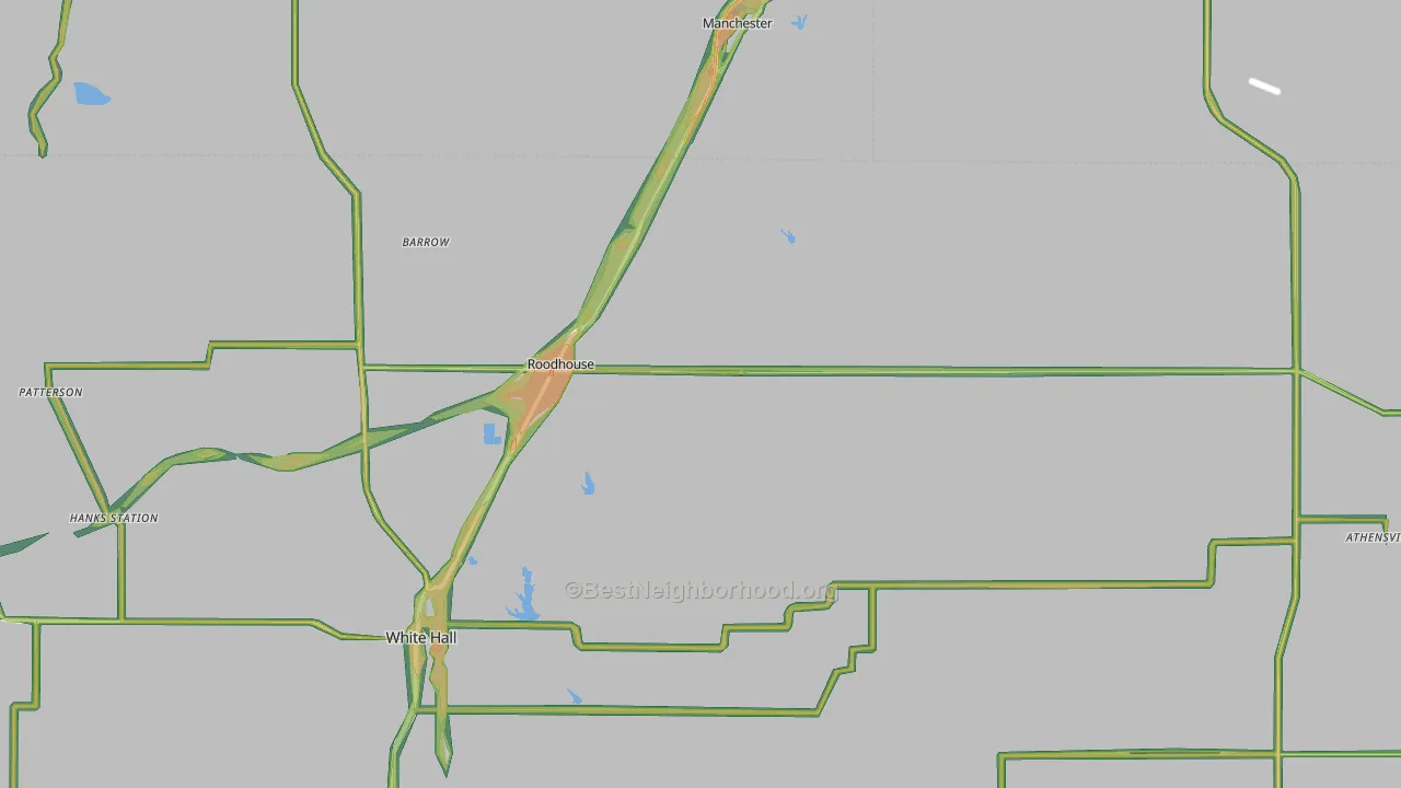 Roodhouse, IL Map of Noise Levels in Roodhouse