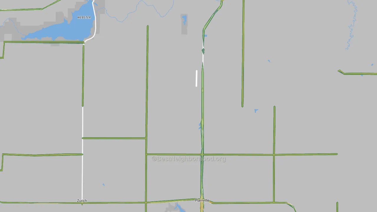 Rooks County, KS Map of Noise Levels in Rooks County
