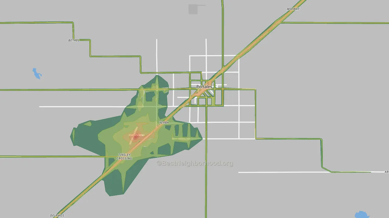 Roosevelt County, NM Map of Noise Levels in Roosevelt County