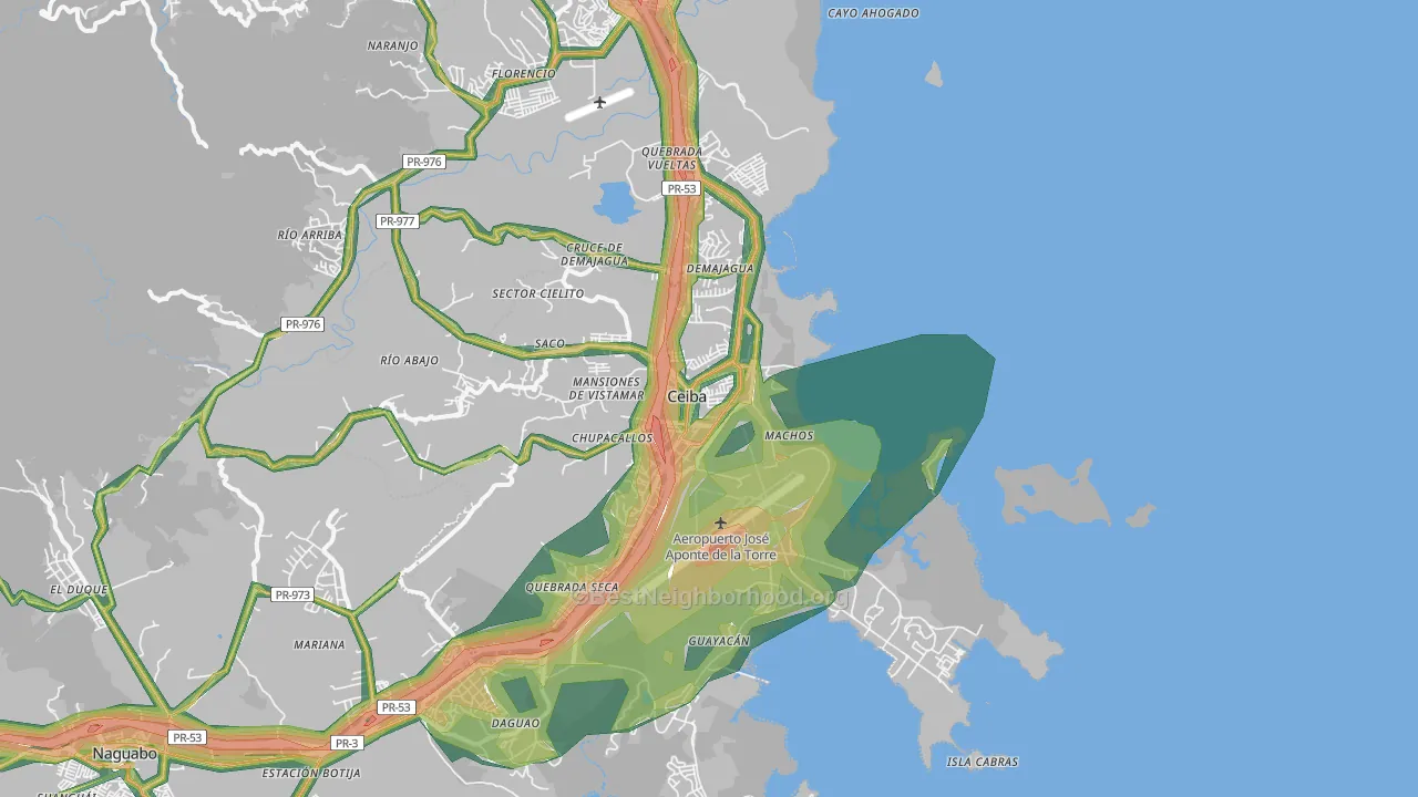 Roosevelt Roads Naval Station, PR Map of Noise Levels in Roosevelt Roads Naval Station